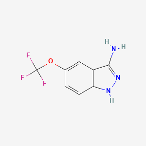 molecular formula C8H8F3N3O B2477115 5-(三氟甲氧基)-3A,7A-二氢-1H-吲唑-3-胺 CAS No. 1982241-78-0