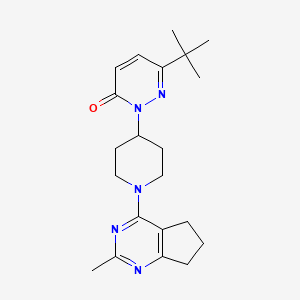 molecular formula C21H29N5O B2477120 6-Tert-butyl-2-[1-(2-methyl-6,7-dihydro-5H-cyclopenta[d]pyrimidin-4-yl)piperidin-4-yl]pyridazin-3-one CAS No. 2320220-71-9