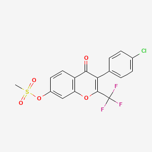 molecular formula C17H10ClF3O5S B2477125 3-(4-氯苯基)-4-氧代-2-(三氟甲基)-4H-色满-7-基甲磺酸酯 CAS No. 618391-61-0