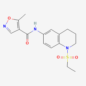 molecular formula C16H19N3O4S B2477147 N-(1-(ethylsulfonyl)-1,2,3,4-tetrahydroquinolin-6-yl)-5-methylisoxazole-4-carboxamide CAS No. 1428356-66-4