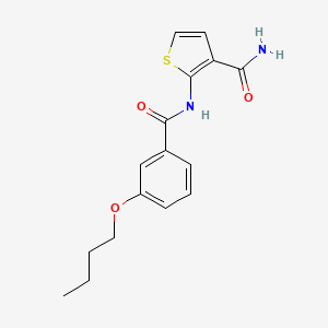molecular formula C16H18N2O3S B2477150 2-(3-Butoxybenzamido)thiophene-3-carboxamide CAS No. 942011-18-9