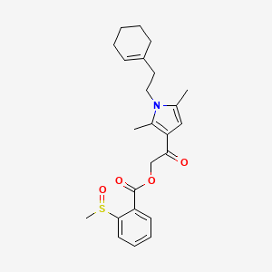 molecular formula C24H29NO4S B2477151 2-{1-[2-(cyclohex-1-en-1-yl)ethyl]-2,5-dimethyl-1H-pyrrol-3-yl}-2-oxoethyl 2-methanesulfinylbenzoate CAS No. 956765-08-5
