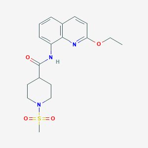 molecular formula C18H23N3O4S B2477153 N-(2-ethoxyquinolin-8-yl)-1-(methylsulfonyl)piperidine-4-carboxamide CAS No. 1251640-88-6