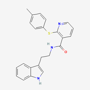 molecular formula C23H21N3OS B2477175 N-(2-Indol-3-ylethyl)(2-(4-methylphenylthio)(3-pyridyl))formamide CAS No. 1119391-57-9