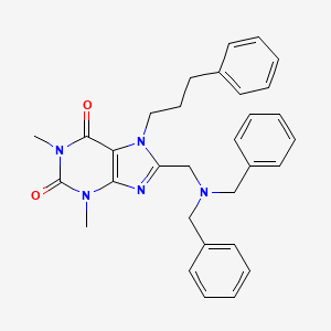 8-[(dibenzylamino)methyl]-1,3-dimethyl-7-(3-phenylpropyl)-3,7-dihydro-1H-purine-2,6-dione