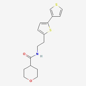 N-(2-([2,3'-bithiophen]-5-yl)ethyl)tetrahydro-2H-pyran-4-carboxamide