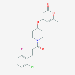 4-((1-(3-(2-chloro-6-fluorophenyl)propanoyl)piperidin-4-yl)oxy)-6-methyl-2H-pyran-2-one