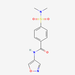 molecular formula C12H13N3O4S B2477193 4-(N,N-二甲基磺酰氨基)-N-(异恶唑-4-基)苯甲酰胺 CAS No. 1396815-47-6