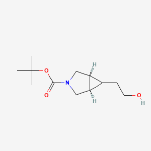 molecular formula C12H21NO3 B2477194 （内消旋-1R,5S,6S）-叔丁基-6-(2-羟乙基)-3-氮杂双环[3.1.0]己烷-3-羧酸酯 CAS No. 1648868-97-6