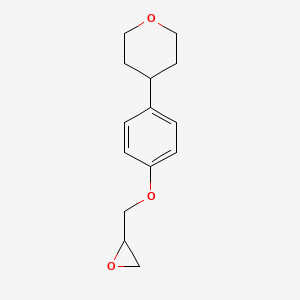 molecular formula C14H18O3 B2477198 4-[4-(Oxiran-2-ylmethoxy)phenyl]oxane CAS No. 1058158-97-6