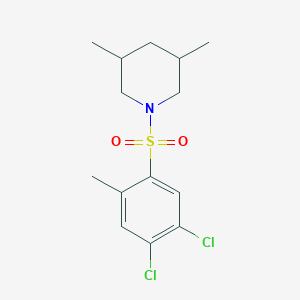 molecular formula C14H19Cl2NO2S B2477202 1-(4,5-Dichloro-2-methylbenzenesulfonyl)-3,5-dimethylpiperidine CAS No. 914619-24-2