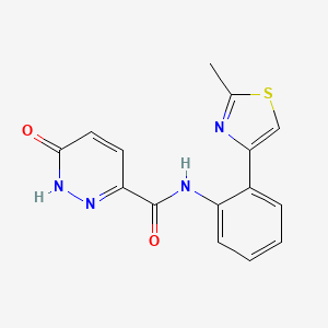 molecular formula C15H12N4O2S B2477204 N-(2-(2-methylthiazol-4-yl)phenyl)-6-oxo-1,6-dihydropyridazine-3-carboxamide CAS No. 1797903-90-2