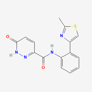 molecular formula C15H12N4O2S B2477204 N-(2-(2-méthylthiazol-4-yl)phényl)-6-oxo-1,6-dihydropyridazine-3-carboxamide CAS No. 1797903-90-2