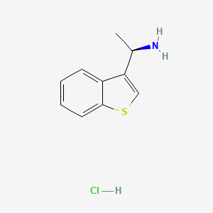 molecular formula C10H12ClNS B2477208 Chlorhydrate de (R)-1-(benzo[b]thiophène-3-yl)éthanamine CAS No. 1027709-85-8