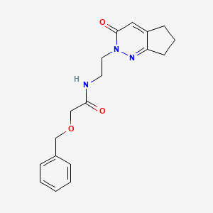 molecular formula C18H21N3O3 B2477215 2-(benzyloxy)-N-(2-(3-oxo-3,5,6,7-tetrahydro-2H-cyclopenta[c]pyridazin-2-yl)ethyl)acetamide CAS No. 2097859-27-1