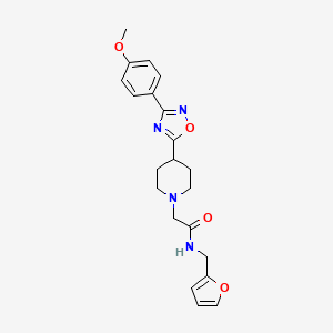 molecular formula C21H24N4O4 B2477217 N-(2-furylmethyl)-2-{4-[3-(4-methoxyphenyl)-1,2,4-oxadiazol-5-yl]piperidin-1-yl}acetamide CAS No. 1251631-59-0