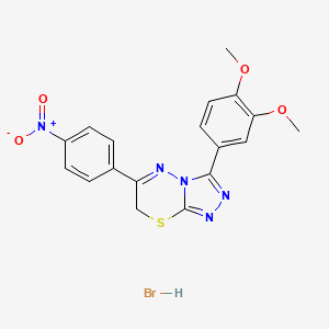 3-(3,4-dimethoxyphenyl)-6-(4-nitrophenyl)-7H-[1,2,4]triazolo[3,4-b][1,3,4]thiadiazine hydrobromide