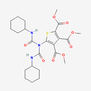 molecular formula C24H33N3O8S B2477232 5-{双[(环己基氨基)羰基]氨基}-2,3,4-噻吩三甲酯 CAS No. 339020-17-6