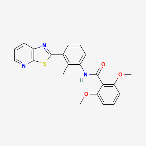 molecular formula C22H19N3O3S B2477233 2,6-dimethoxy-N-(2-methyl-3-(thiazolo[5,4-b]pyridin-2-yl)phenyl)benzamide CAS No. 902869-75-4