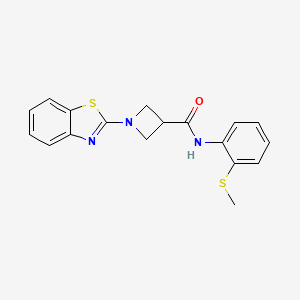 molecular formula C18H17N3OS2 B2477235 1-(benzo[d]thiazol-2-yl)-N-(2-(methylthio)phenyl)azetidine-3-carboxamide CAS No. 1286711-18-9