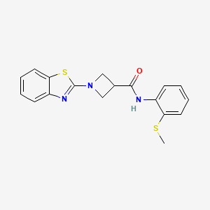 molecular formula C18H17N3OS2 B2477235 N-(2-(méthylthio)phényl)-1-(benzo[d]thiazol-2-yl)azétidine-3-carboxamide CAS No. 1286711-18-9