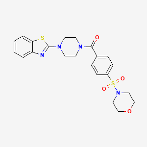 molecular formula C22H24N4O4S2 B2477238 2-{4-[4-(吗啉-4-磺酰)苯甲酰]哌嗪-1-基}-1,3-苯并噻唑 CAS No. 521322-66-7