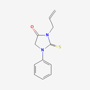 molecular formula C12H12N2OS B2477243 1-Phenyl-3-(prop-2-en-1-yl)-2-sulfanylideneimidazolidin-4-one CAS No. 93286-09-0