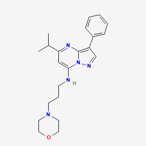 molecular formula C22H29N5O B2477246 5-isopropyl-N-(3-morpholinopropyl)-3-phenylpyrazolo[1,5-a]pyrimidin-7-amine CAS No. 900890-96-2