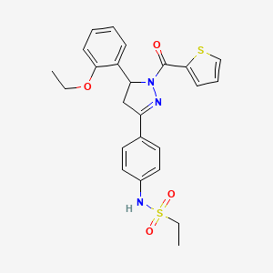 N-(4-(5-(2-ethoxyphenyl)-1-(thiophene-2-carbonyl)-4,5-dihydro-1H-pyrazol-3-yl)phenyl)ethanesulfonamide