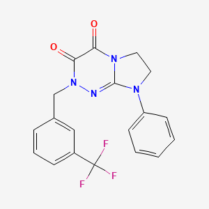 molecular formula C19H15F3N4O2 B2477250 8-フェニル-2-(3-(トリフルオロメチル)ベンジル)-7,8-ジヒドロイミダゾ[2,1-c][1,2,4]トリアジン-3,4(2H,6H)-ジオン CAS No. 941887-35-0