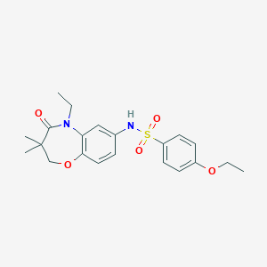 molecular formula C21H26N2O5S B2477252 4-乙氧基-N-(5-乙基-3,3-二甲基-4-氧代-2,3,4,5-四氢苯并[b][1,4]恶杂环庚-7-基)苯磺酰胺 CAS No. 922103-61-5