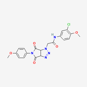 molecular formula C20H18ClN5O5 B2477258 N-(3-chloro-4-methoxyphenyl)-2-(5-(4-methoxyphenyl)-4,6-dioxo-4,5,6,6a-tetrahydropyrrolo[3,4-d][1,2,3]triazol-1(3aH)-yl)acetamide CAS No. 1052613-81-6