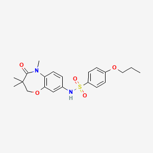 molecular formula C21H26N2O5S B2477263 4-propoxy-N-(3,3,5-trimethyl-4-oxo-2,3,4,5-tetrahydrobenzo[b][1,4]oxazepin-8-yl)benzenesulfonamide CAS No. 922097-30-1