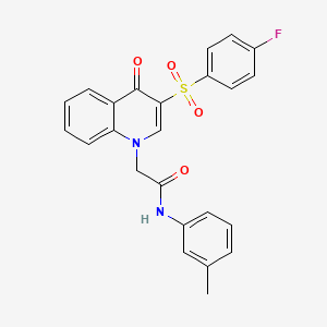 molecular formula C24H19FN2O4S B2477279 2-[3-(4-fluorophenyl)sulfonyl-4-oxoquinolin-1-yl]-N-(3-methylphenyl)acetamide CAS No. 866729-64-8