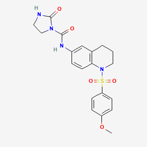 molecular formula C20H22N4O5S B2477280 N-(1-((4-methoxyphenyl)sulfonyl)-1,2,3,4-tetrahydroquinolin-6-yl)-2-oxoimidazolidine-1-carboxamide CAS No. 1448124-33-1