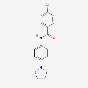 molecular formula C17H17ClN2O B2477281 4-氯-N-[4-(1-吡咯烷基)苯基]苯甲酰胺 CAS No. 251097-23-1