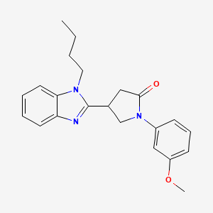 molecular formula C22H25N3O2 B2477287 4-(1-butyl-1H-benzo[d]imidazol-2-yl)-1-(3-methoxyphenyl)pyrrolidin-2-one CAS No. 842955-22-0