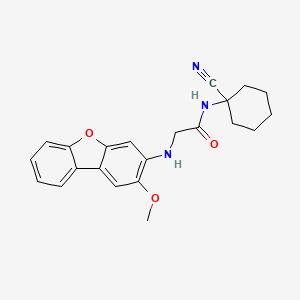 molecular formula C22H23N3O3 B2477288 N-(1-cyanocyclohexyl)-2-({4-methoxy-8-oxatricyclo[7.4.0.0^{2,7}]trideca-1(9),2,4,6,10,12-hexaen-5-yl}amino)acetamide CAS No. 1241123-55-6