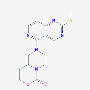 molecular formula C15H17N5O2S B2477302 2-[2-(Methylsulfanyl)pyrido[4,3-d]pyrimidin-5-yl]-octahydropiperazino[1,2-c][1,3]oxazin-6-one CAS No. 2094626-27-2