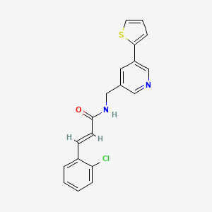 molecular formula C19H15ClN2OS B2477303 (E)-3-(2-氯苯基)-N-((5-(噻吩-2-基)吡啶-3-基)甲基)丙烯酰胺 CAS No. 2035000-59-8