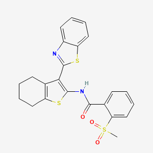 molecular formula C23H20N2O3S3 B2477311 N-(3-(benzo[d]thiazol-2-yl)-4,5,6,7-tetrahydrobenzo[b]thiophen-2-yl)-2-(methylsulfonyl)benzamide CAS No. 896364-53-7