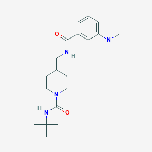 molecular formula C20H32N4O2 B2477315 N-(tert-butyl)-4-((3-(dimethylamino)benzamido)methyl)piperidine-1-carboxamide CAS No. 1234974-45-8