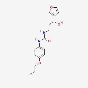 molecular formula C18H24N2O4 B2477316 1-(4-Butoxyphenyl)-3-(3-(furan-3-yl)-3-hydroxypropyl)urea CAS No. 1428349-25-0
