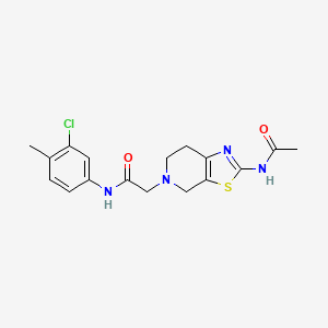 molecular formula C17H19ClN4O2S B2477322 2-(2-acetamido-6,7-dihydrothiazolo[5,4-c]pyridin-5(4H)-yl)-N-(3-chloro-4-methylphenyl)acetamide CAS No. 1351659-31-8