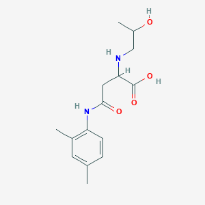 molecular formula C15H22N2O4 B2477324 4-((2,4-Dimethylphenyl)amino)-2-((2-hydroxypropyl)amino)-4-oxobutanoic acid CAS No. 1047679-20-8