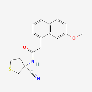 molecular formula C18H18N2O2S B2477326 N-(3-Cyanothiolan-3-YL)-2-(7-methoxynaphthalen-1-YL)acetamide CAS No. 1465360-37-5