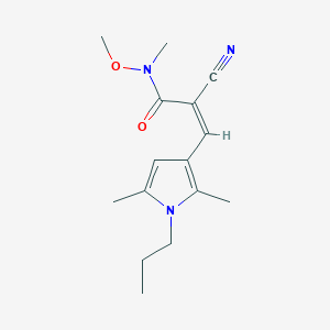 molecular formula C15H21N3O2 B2477331 (Z)-2-cyano-3-(2,5-dimethyl-1-propylpyrrol-3-yl)-N-methoxy-N-methylprop-2-enamide CAS No. 1259230-68-6