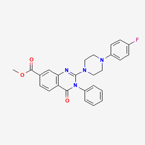 molecular formula C26H23FN4O3 B2477336 Methyl 2-[4-(4-fluorophenyl)piperazin-1-yl]-4-oxo-3-phenyl-3,4-dihydroquinazoline-7-carboxylate CAS No. 1251613-54-3