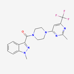 (1-methyl-1H-indazol-3-yl)(4-(2-methyl-6-(trifluoromethyl)pyrimidin-4-yl)piperazin-1-yl)methanone