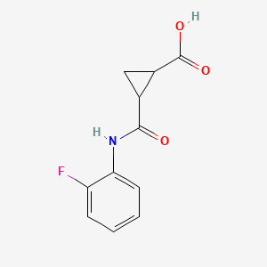 molecular formula C11H10FNO3 B2477345 2-[(2-氟苯基)氨基羰基]环丙烷-1-羧酸 CAS No. 866150-96-1